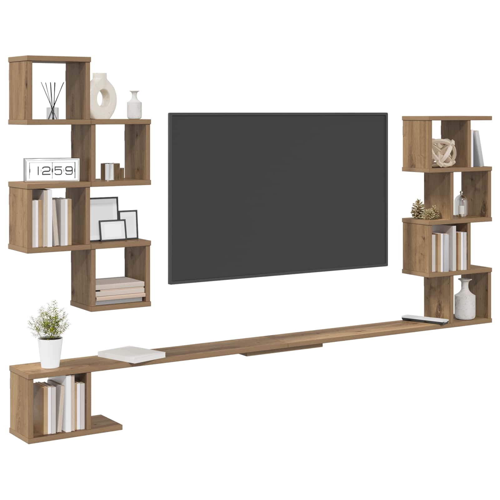 Wandmontiertes TV-Regal Artisan-Eiche 180 x 15 x 94 cm