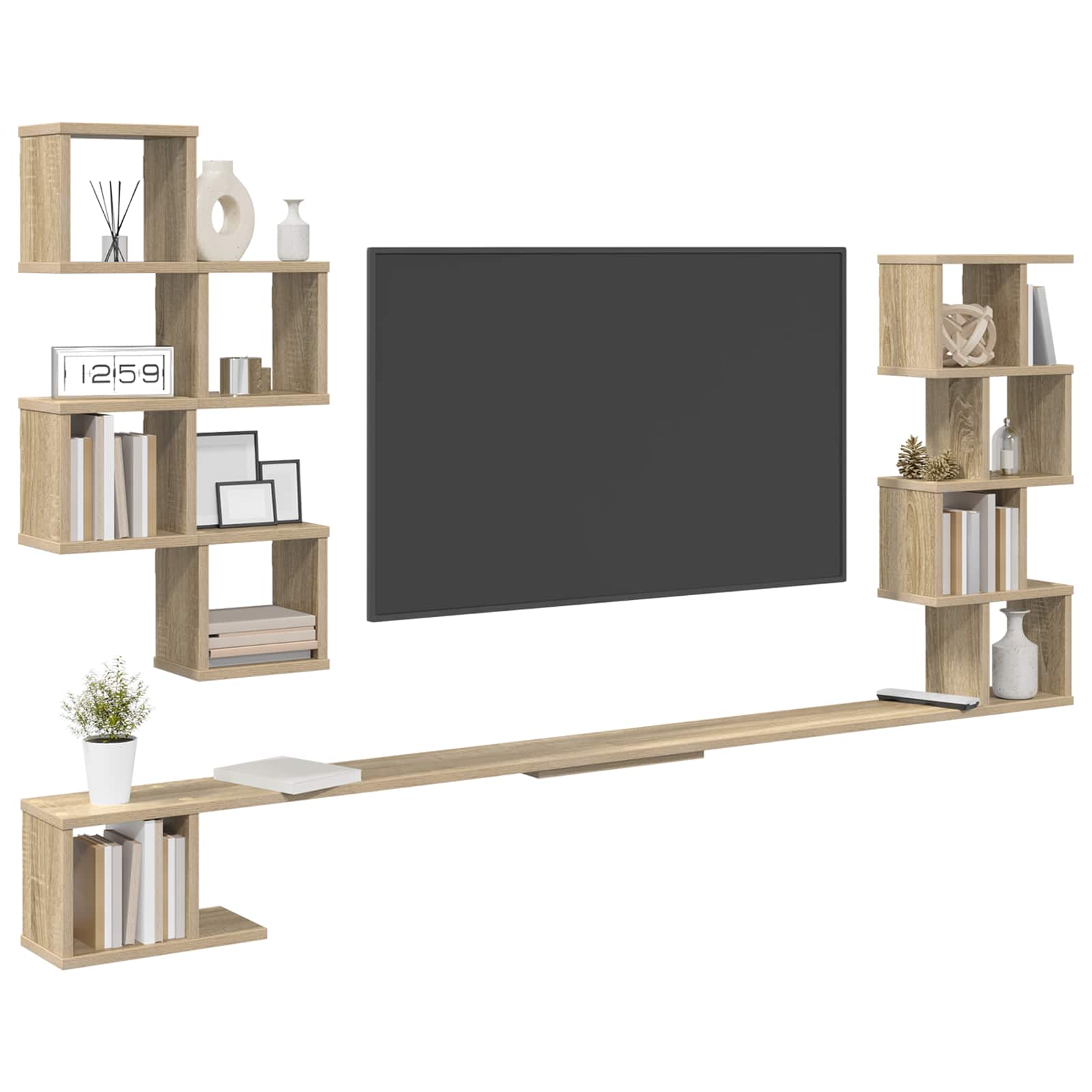 Wandmontiertes TV-Regal Sonoma-Eiche 160 x 15 x 94 cm