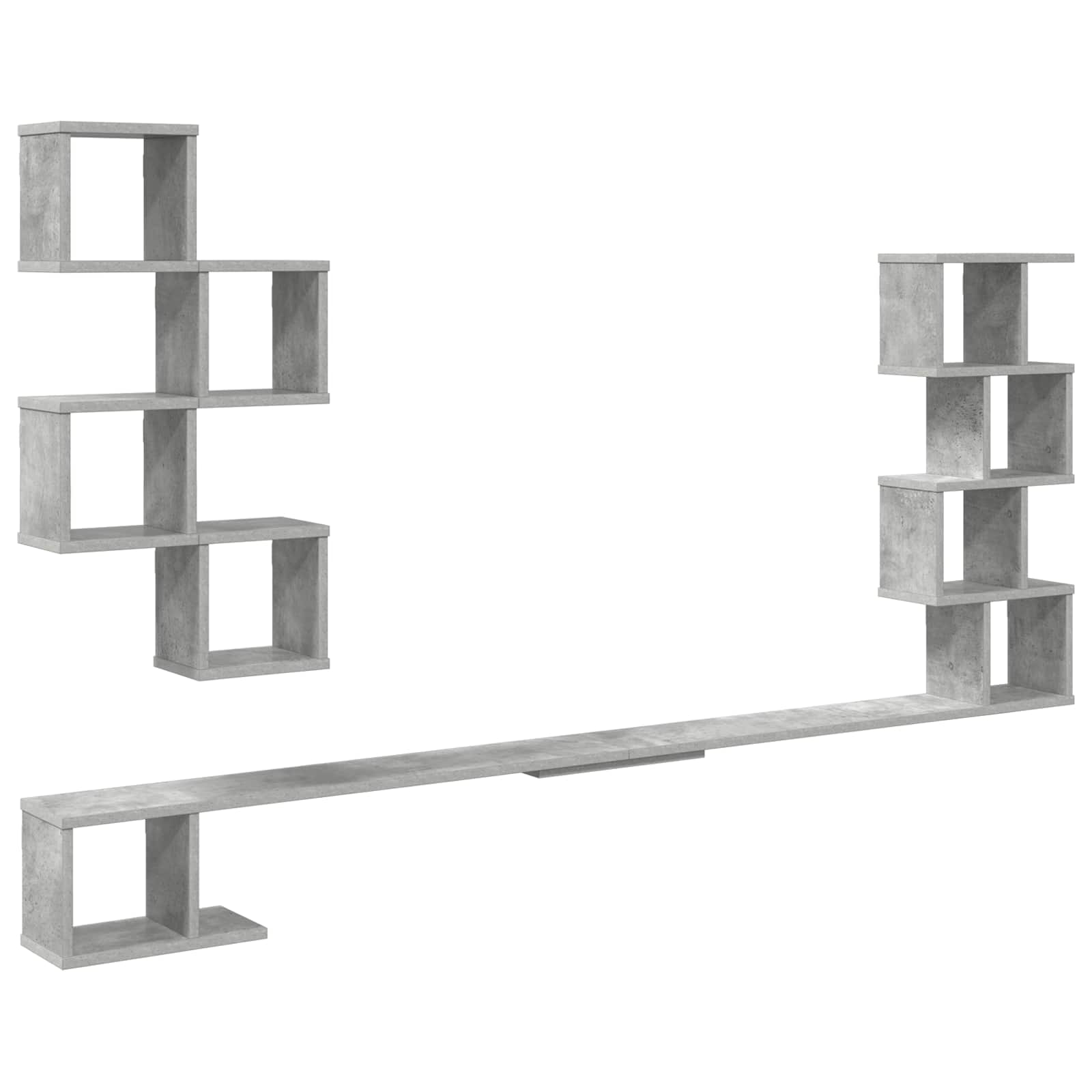 Wandmontiertes TV-Regal Betongrau 160 x 15 x 94 cm