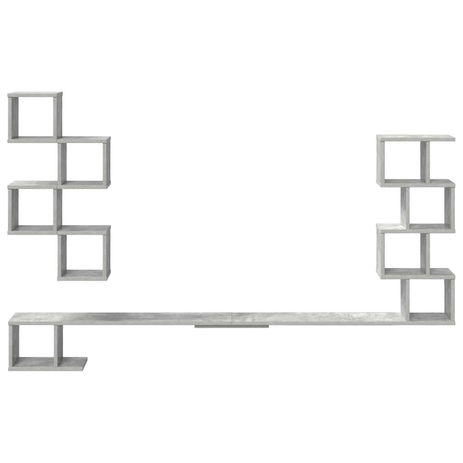 Wandmontiertes TV-Regal Betongrau 160 x 15 x 94 cm