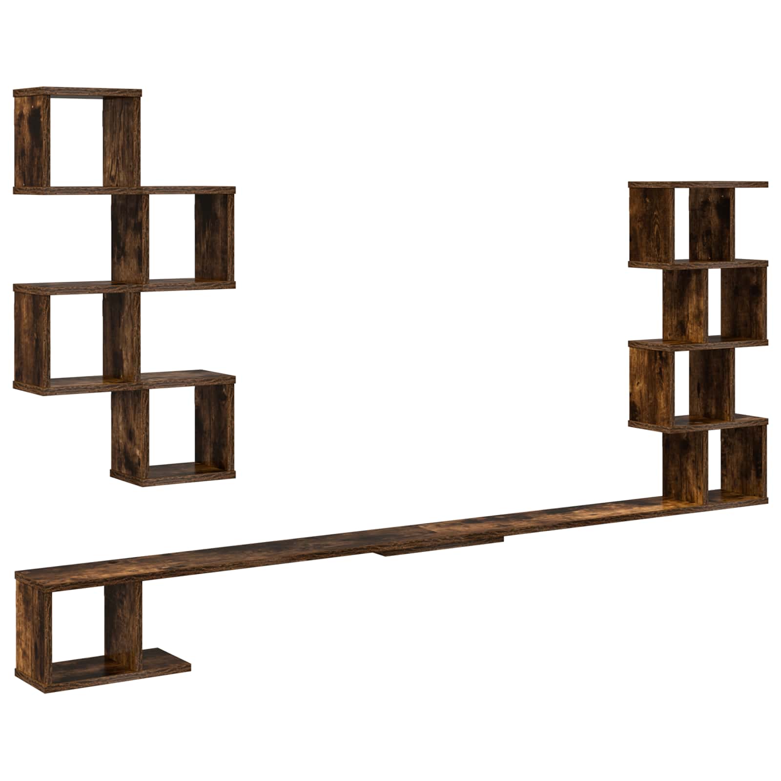 Wandmontiertes TV-Regal Raucheiche 160 x 15 x 94 cm