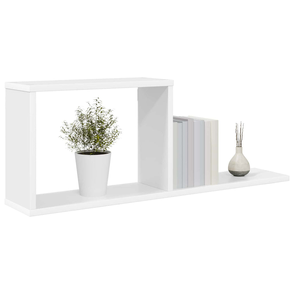 Schweberegale 2 pcs Weiß 80 x 15 x 30 cm Holzwerkstoff