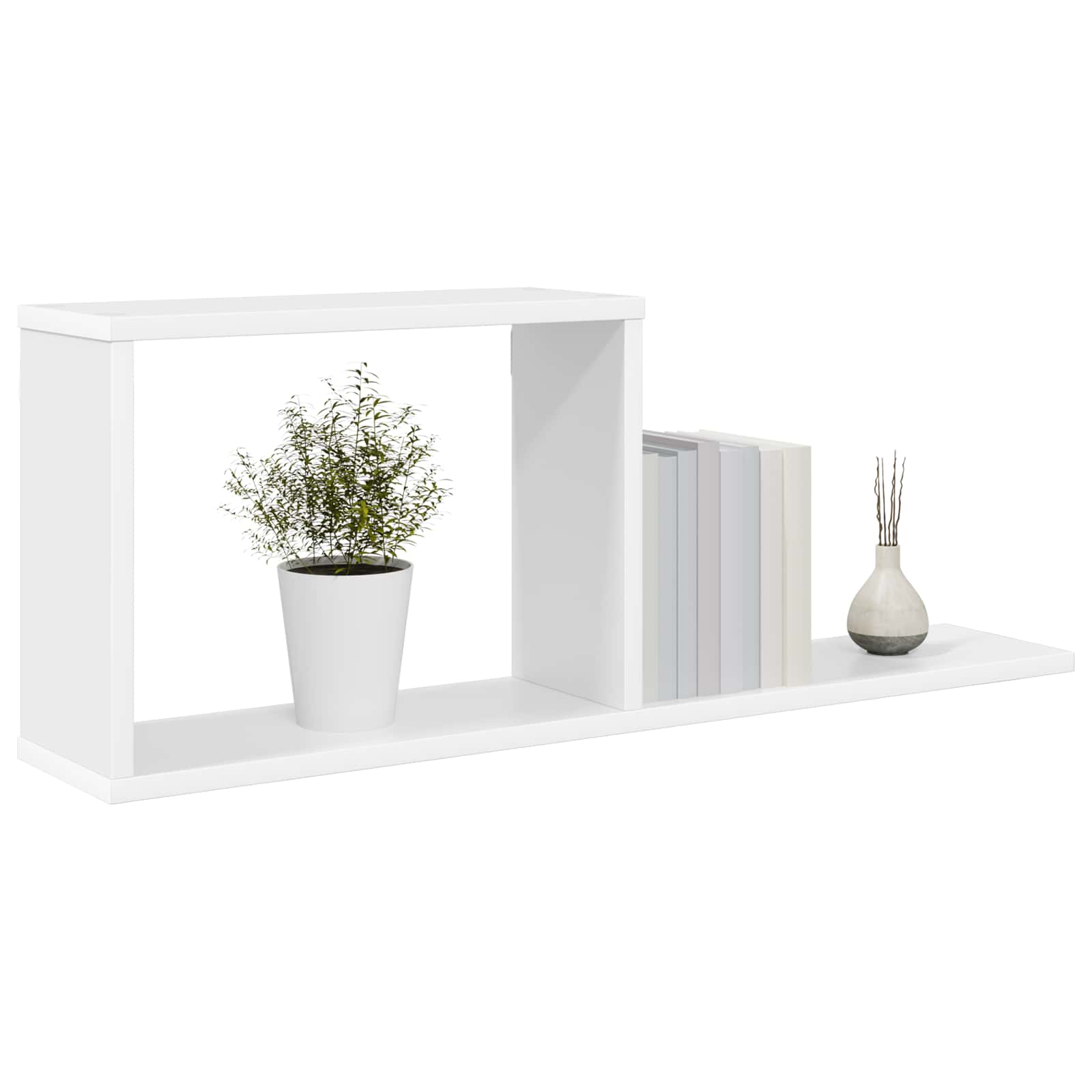 Schweberegale 2 pcs Weiß 80 x 15 x 30 cm Holzwerkstoff