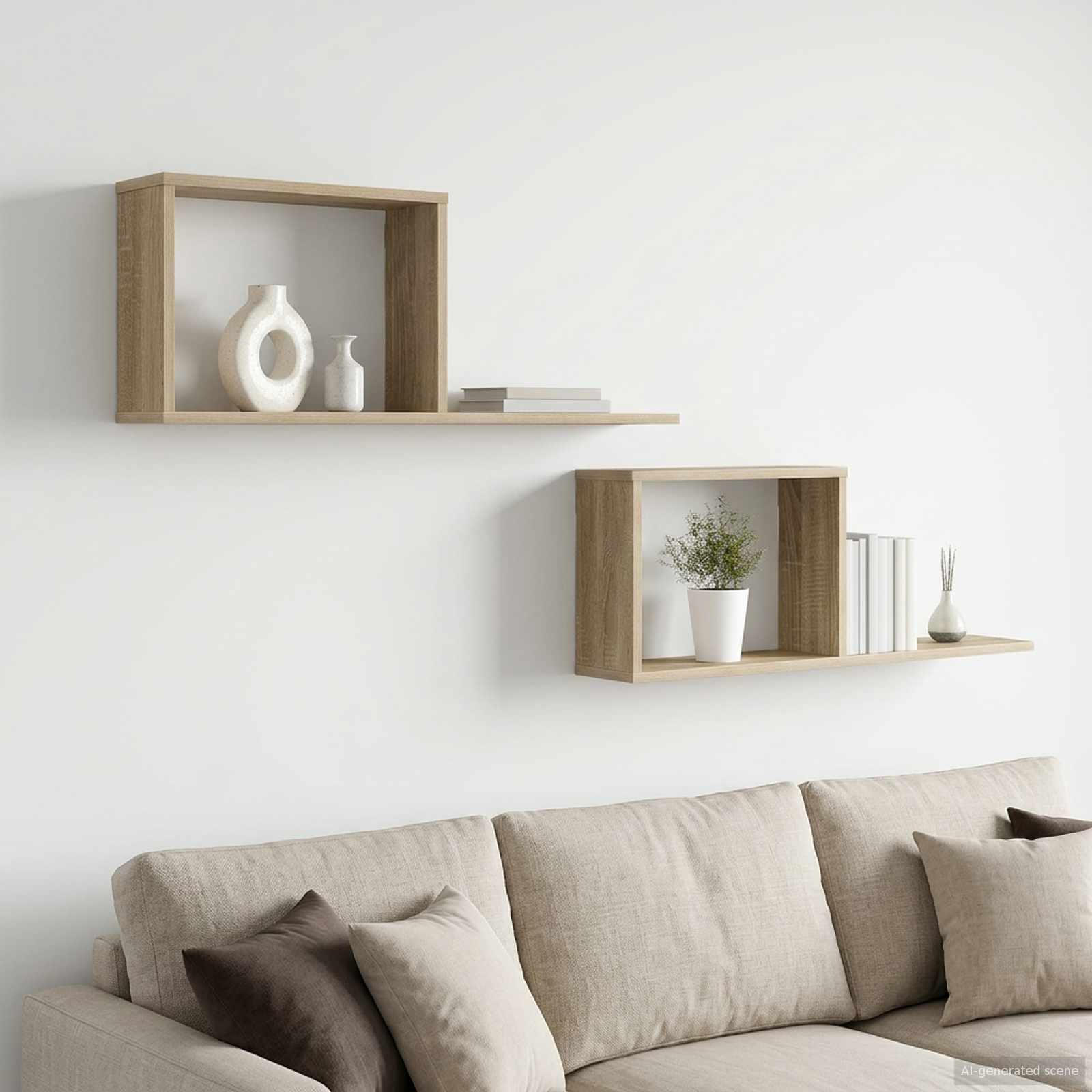 Schweberegale 2 pcs Sonoma-Eiche 80 x 15 x 30 cm Holzwerkstoff