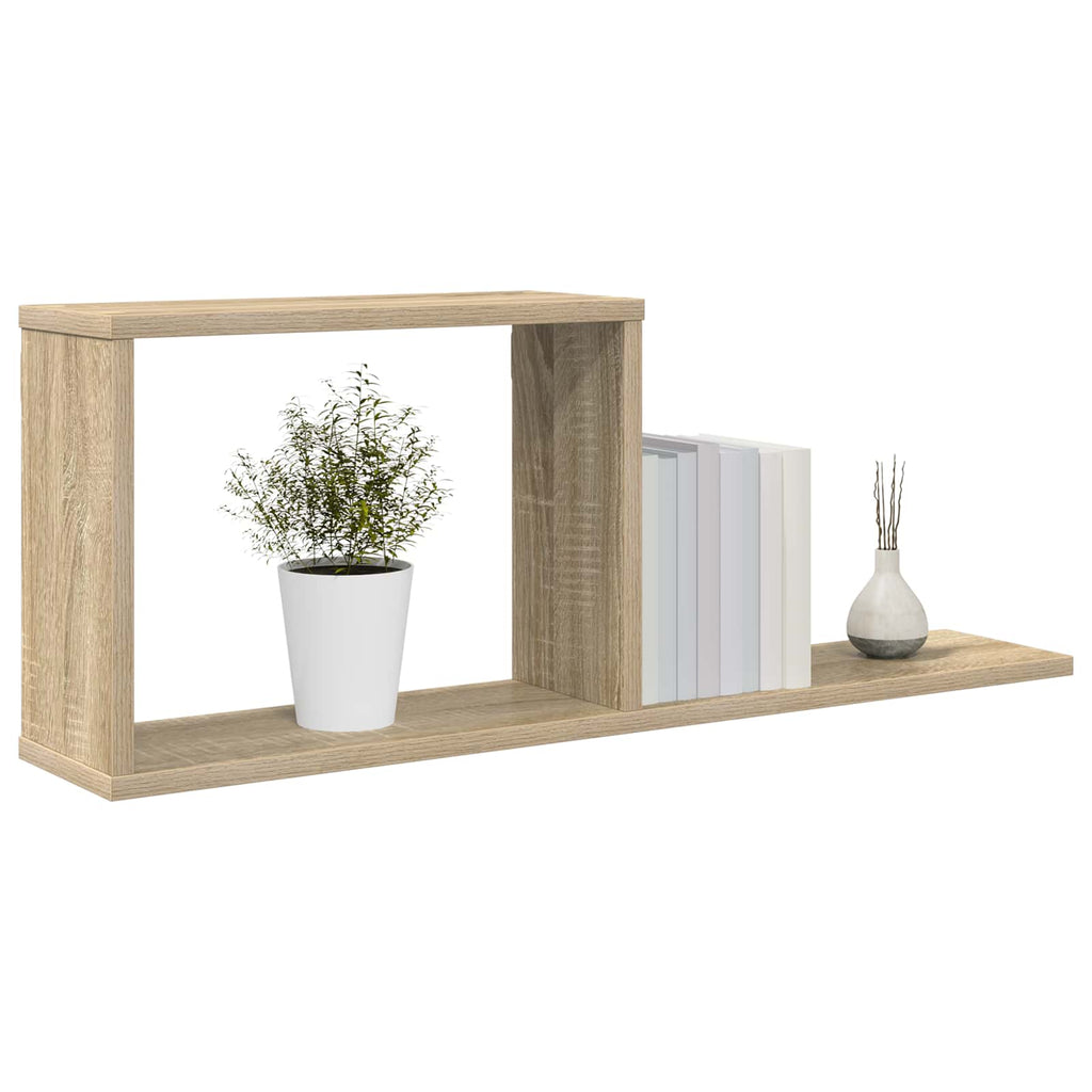 Schweberegale 2 pcs Sonoma-Eiche 80 x 15 x 30 cm Holzwerkstoff