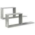 Schweberegale 2 pcs Betongrau 80 x 15 x 30 cm Holzwerkstoff