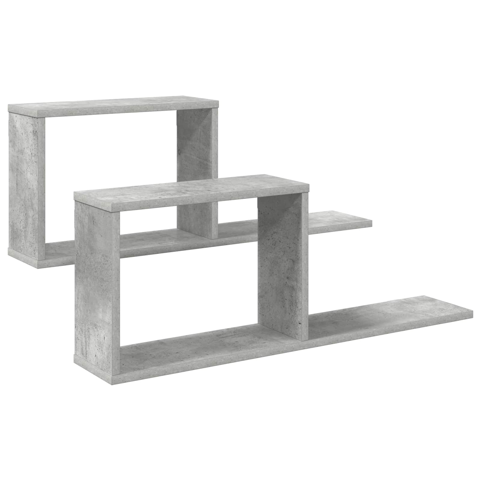 Schweberegale 2 pcs Betongrau 80 x 15 x 30 cm Holzwerkstoff