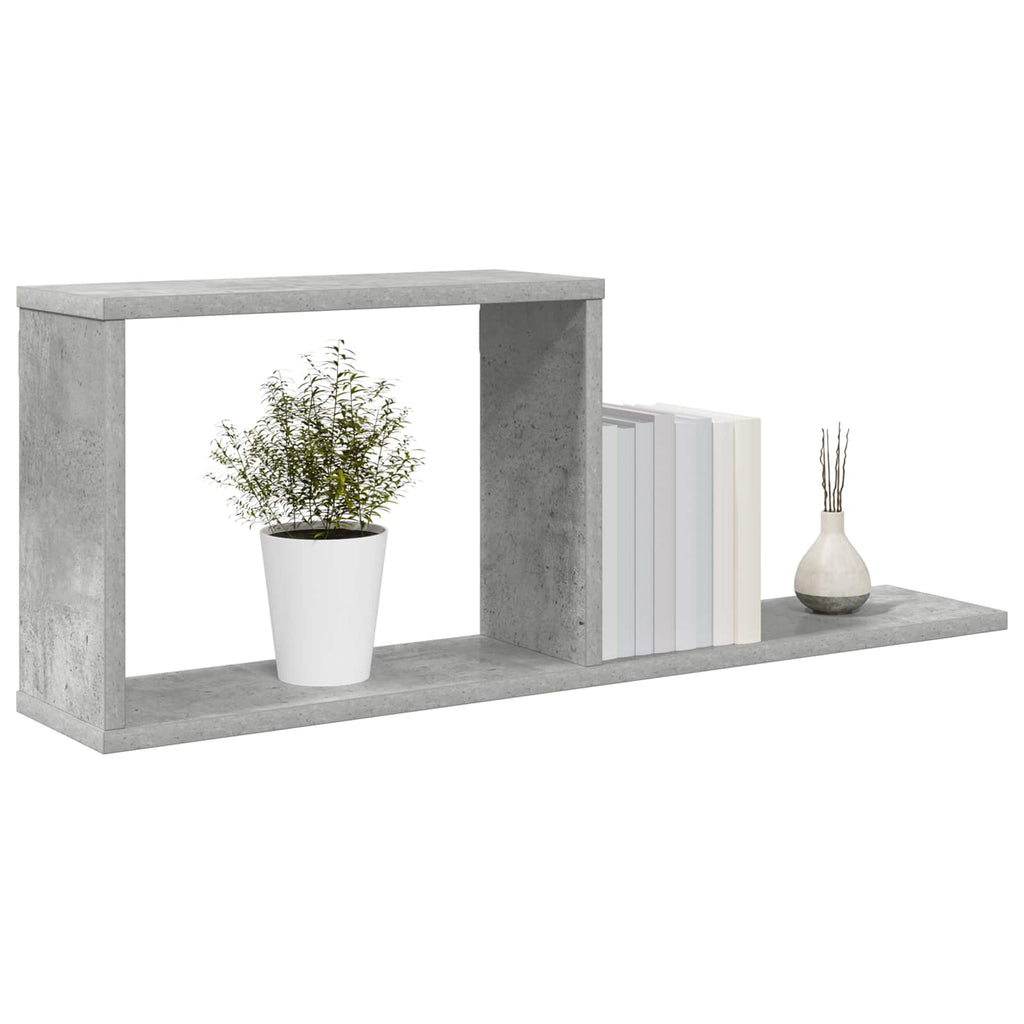Schweberegale 2 pcs Betongrau 80 x 15 x 30 cm Holzwerkstoff