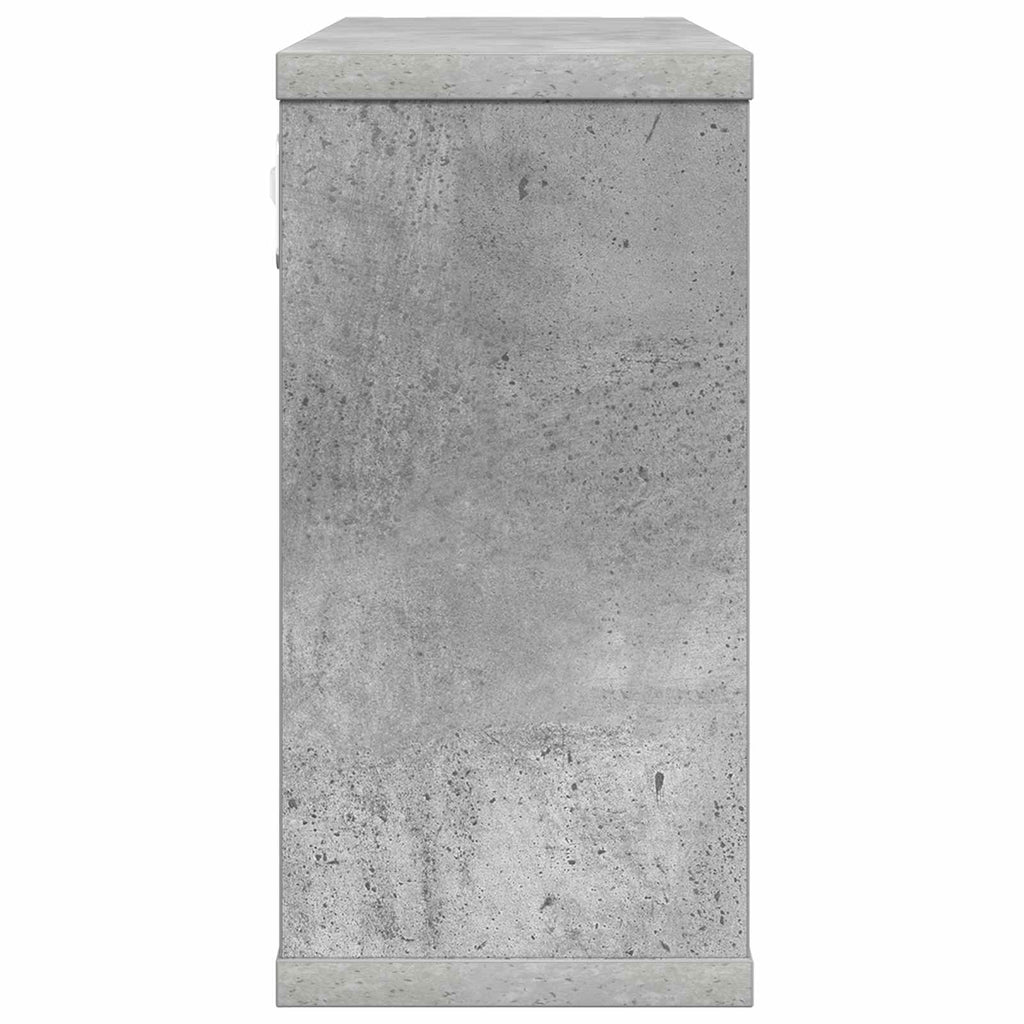 Schweberegale 2 pcs Betongrau 80 x 15 x 30 cm Holzwerkstoff