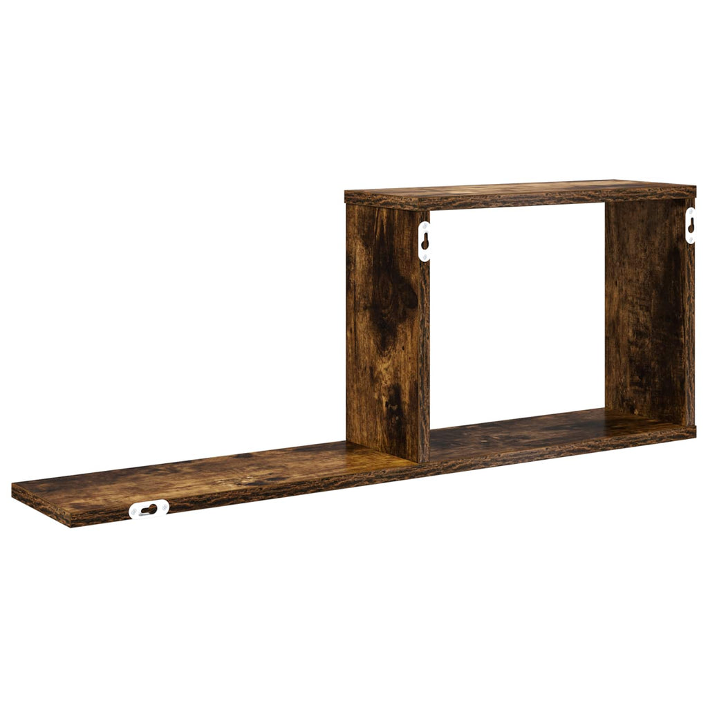 Schweberegale Raucheiche 80 x 15 x 30 cm Holzwerkstoff