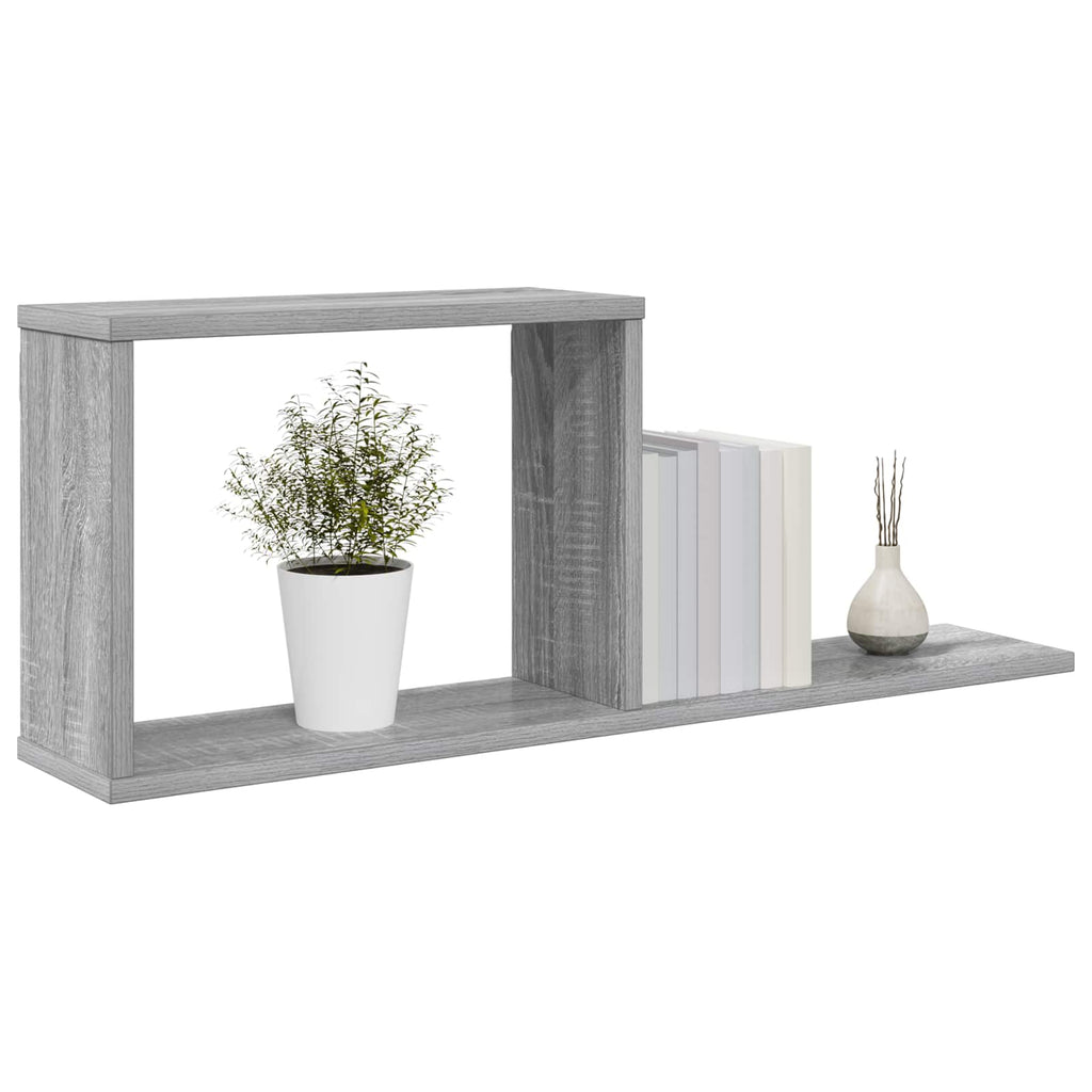 Schweberegale Sonoma-Grau 80 x 15 x 30 cm Holzwerkstoff