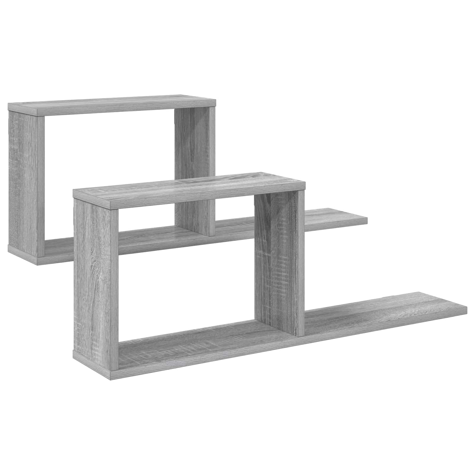 Schweberegale 2 pcs Sonoma-Grau 80 x 15 x 30 cm Holzwerkstoff