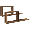 Schweberegale 2 pcs Altholz 80 x 15 x 30 cm Holzwerkstoff