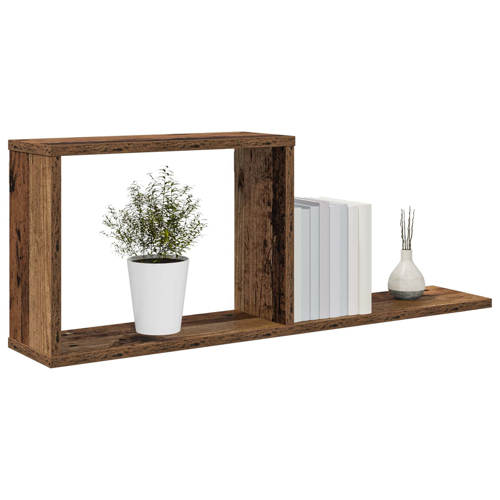 Schweberegale 2 pcs Altholz 80 x 15 x 30 cm Holzwerkstoff