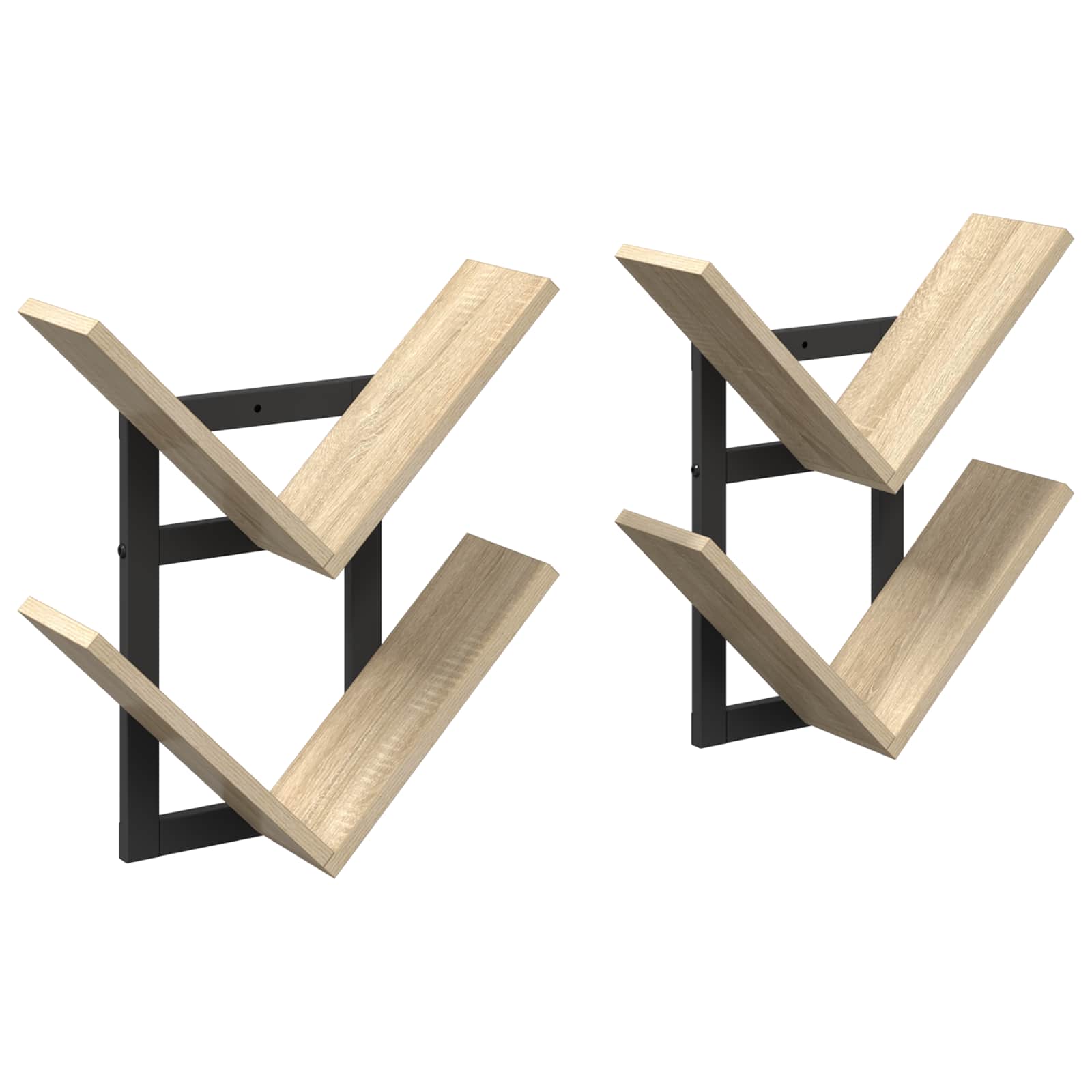 Wandregal 2 pcs Sonoma-Eiche 43 x 15 x 47 cm Holzwerkstoff