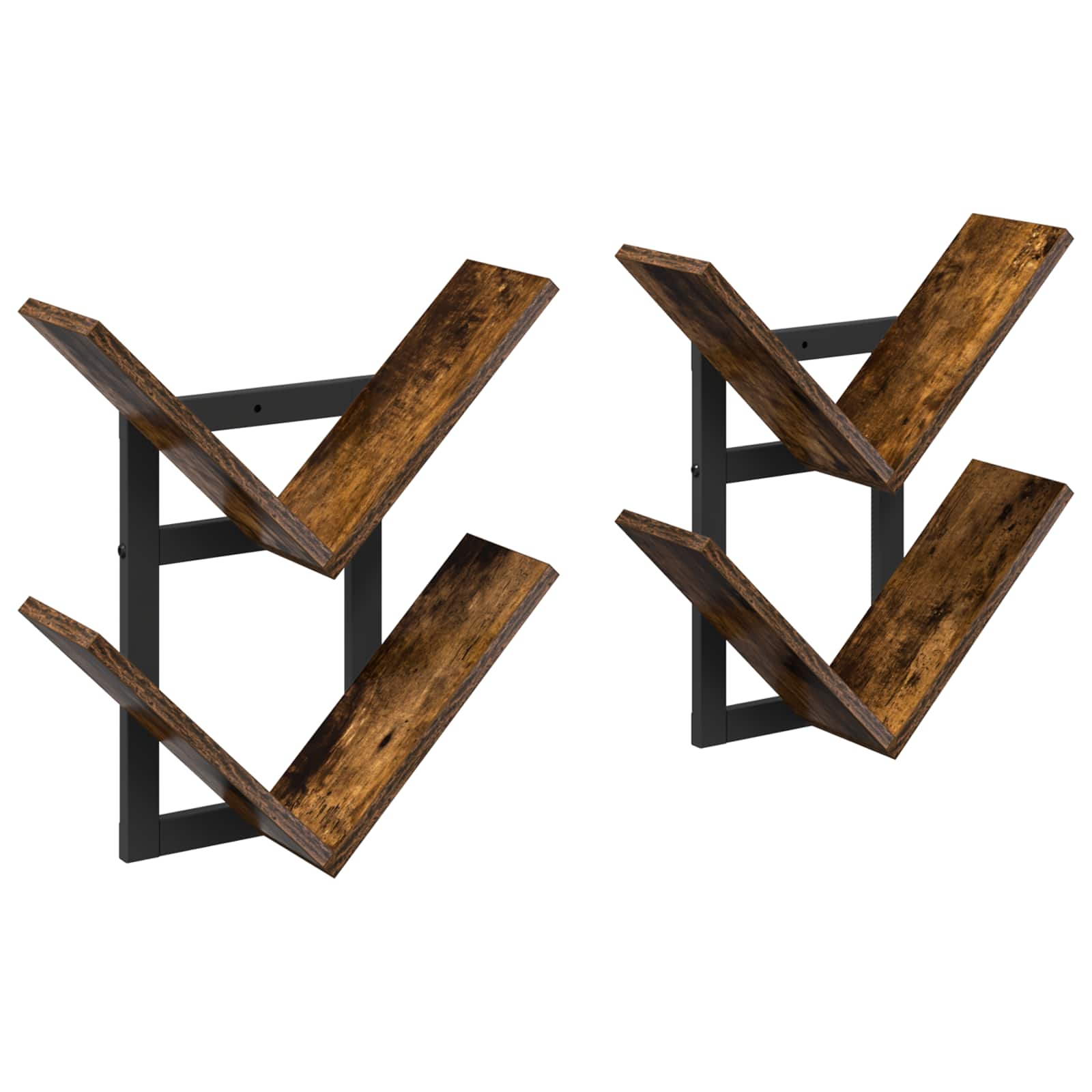 Wandregal 2 pcs Raucheiche 43 x 15 x 47 cm Holzwerkstoff