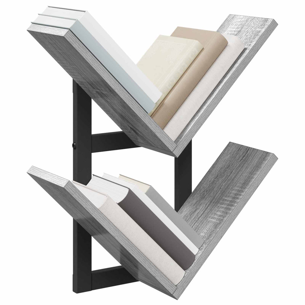 Wandregal 2 pcs Sonoma-Grau 43 x 15 x 47 cm Holzwerkstoff