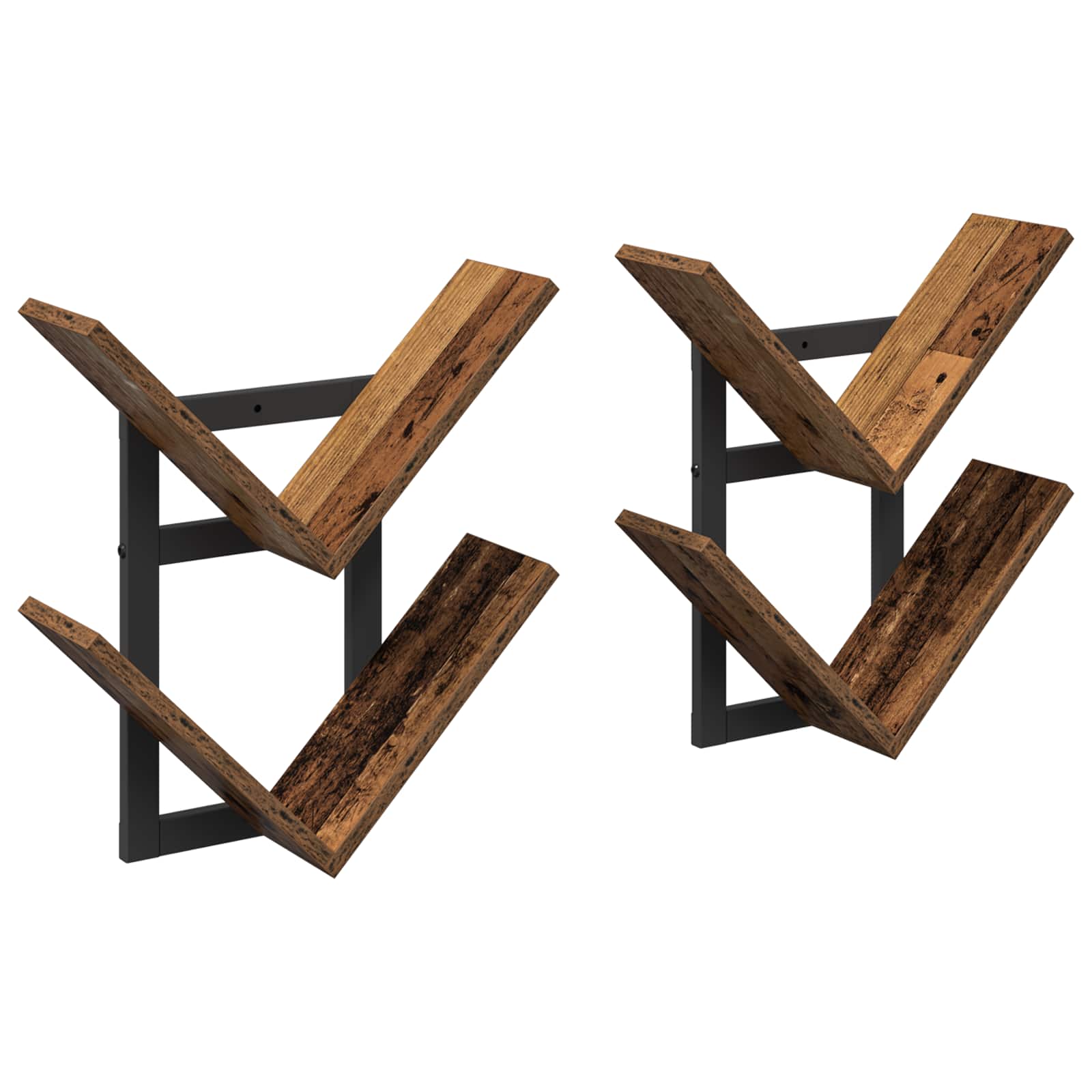 Wandregal 2 pcs Altholz 43 x 15 x 47 cm Holzwerkstoff