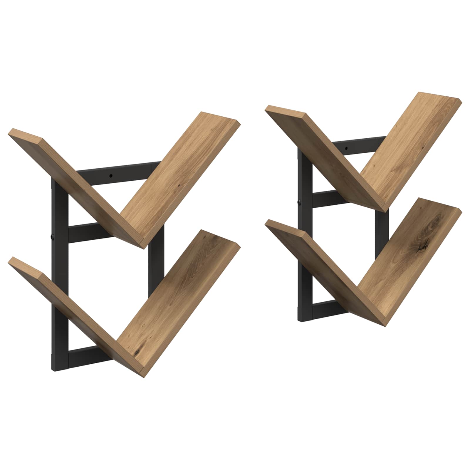 Wandregal 2 pcs Artisan-Eiche 43 x 15 x 47 cm Holzwerkstoff