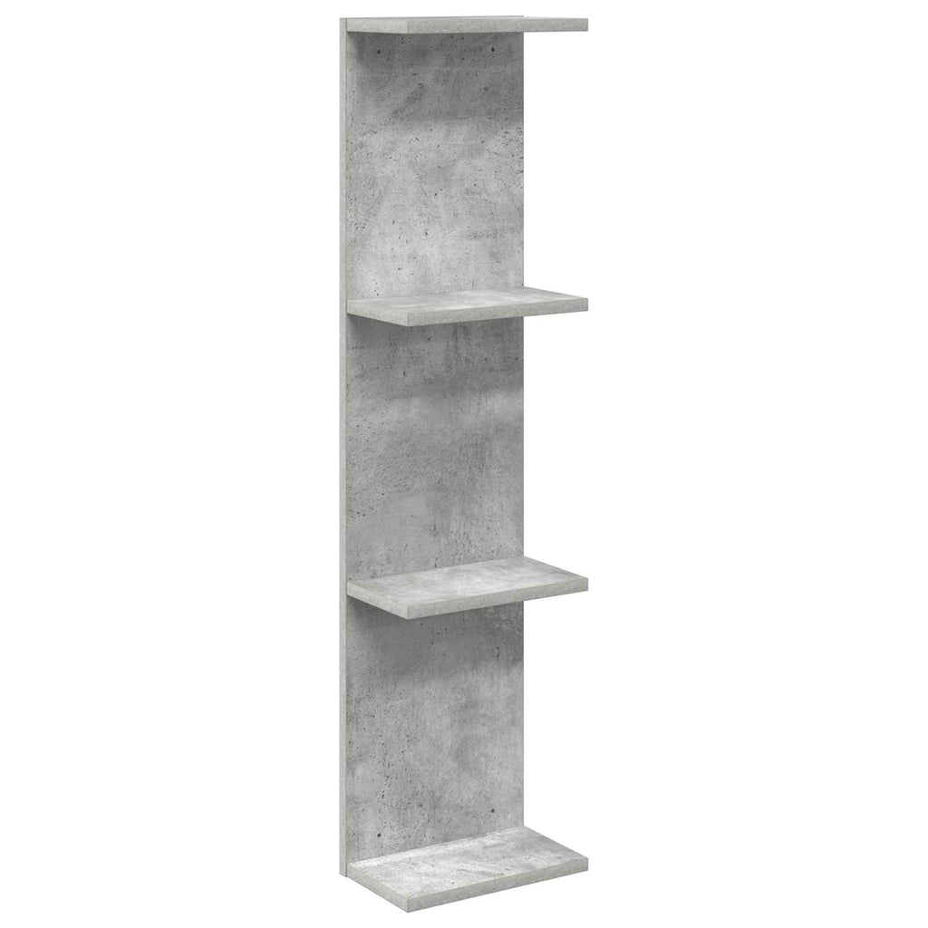 Wandregal Betongrau 25 x 15 x 100 cm Holzwerkstoff