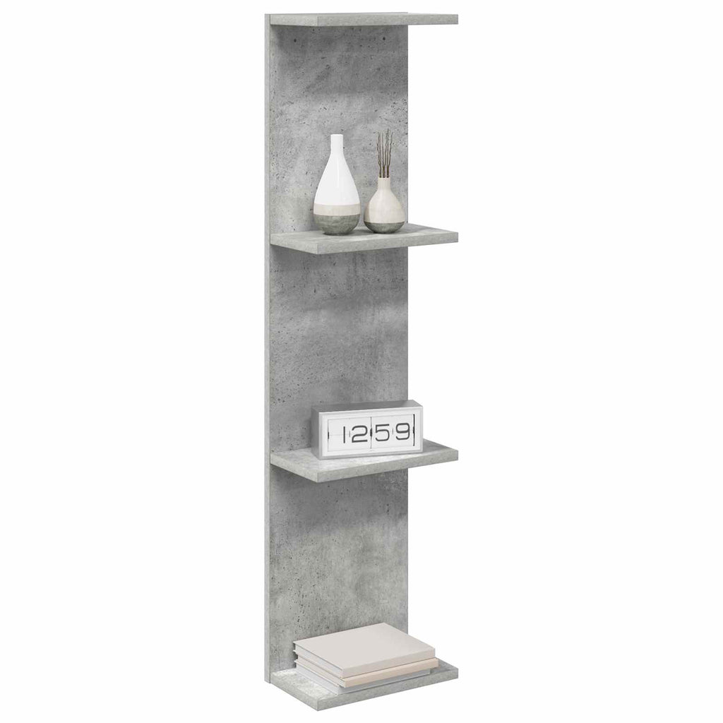 Wandregal Betongrau 25 x 15 x 100 cm Holzwerkstoff