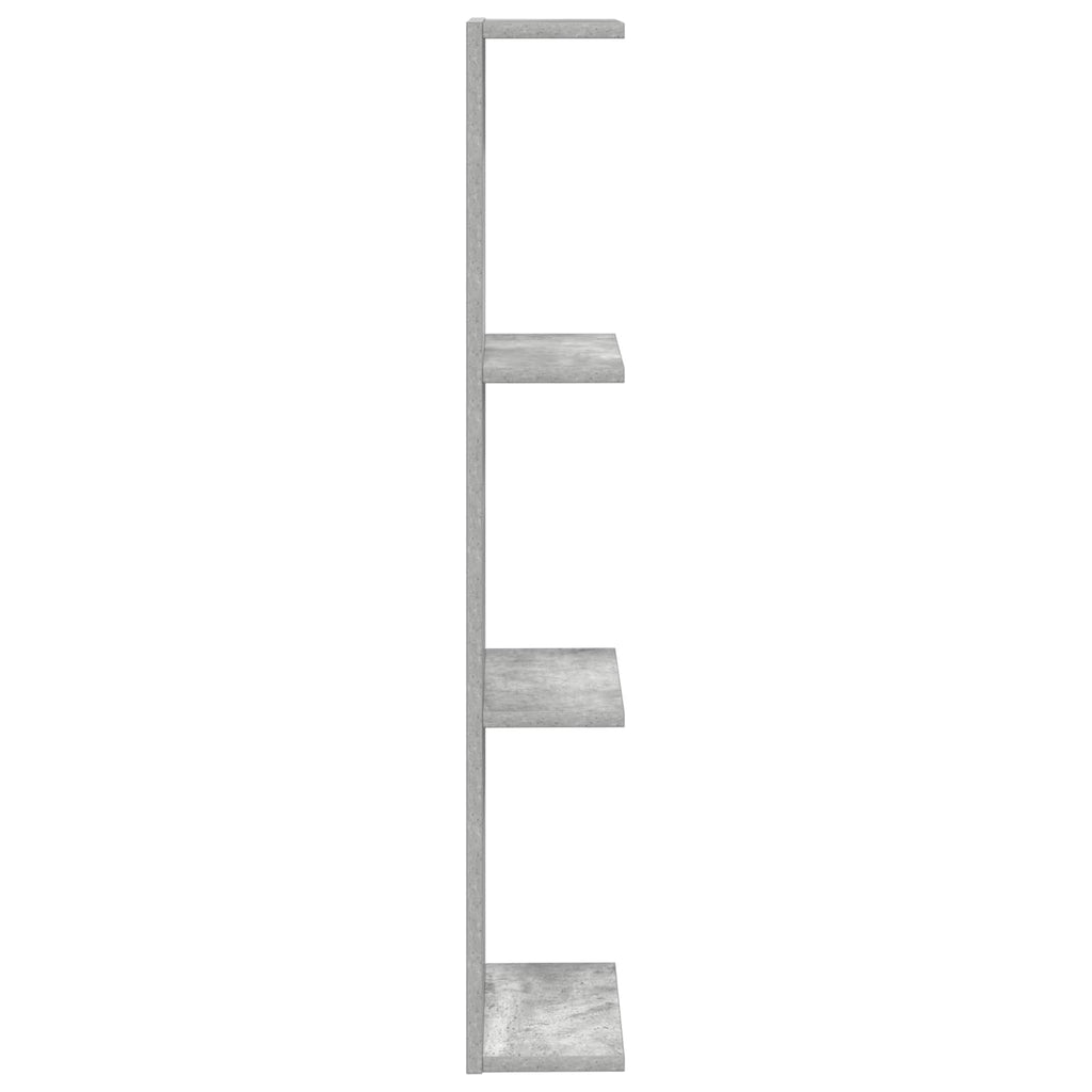 Wandregal Betongrau 25 x 15 x 100 cm Holzwerkstoff