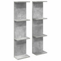 Wandregal 2 pcs Betongrau 25 x 15 x 100 cm Holzwerkstoff