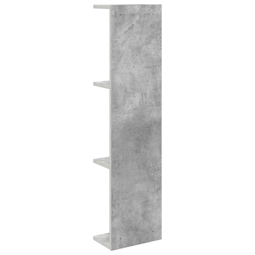 Wandregal 2 pcs Betongrau 25 x 15 x 100 cm Holzwerkstoff