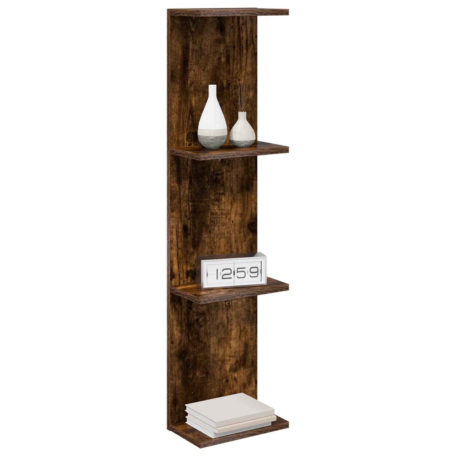 Wandregal Raucheiche 25 x 15 x 100 cm Holzwerkstoff