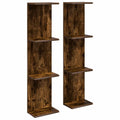 Wandregal 2 pcs Raucheiche 25 x 15 x 100 cm Holzwerkstoff