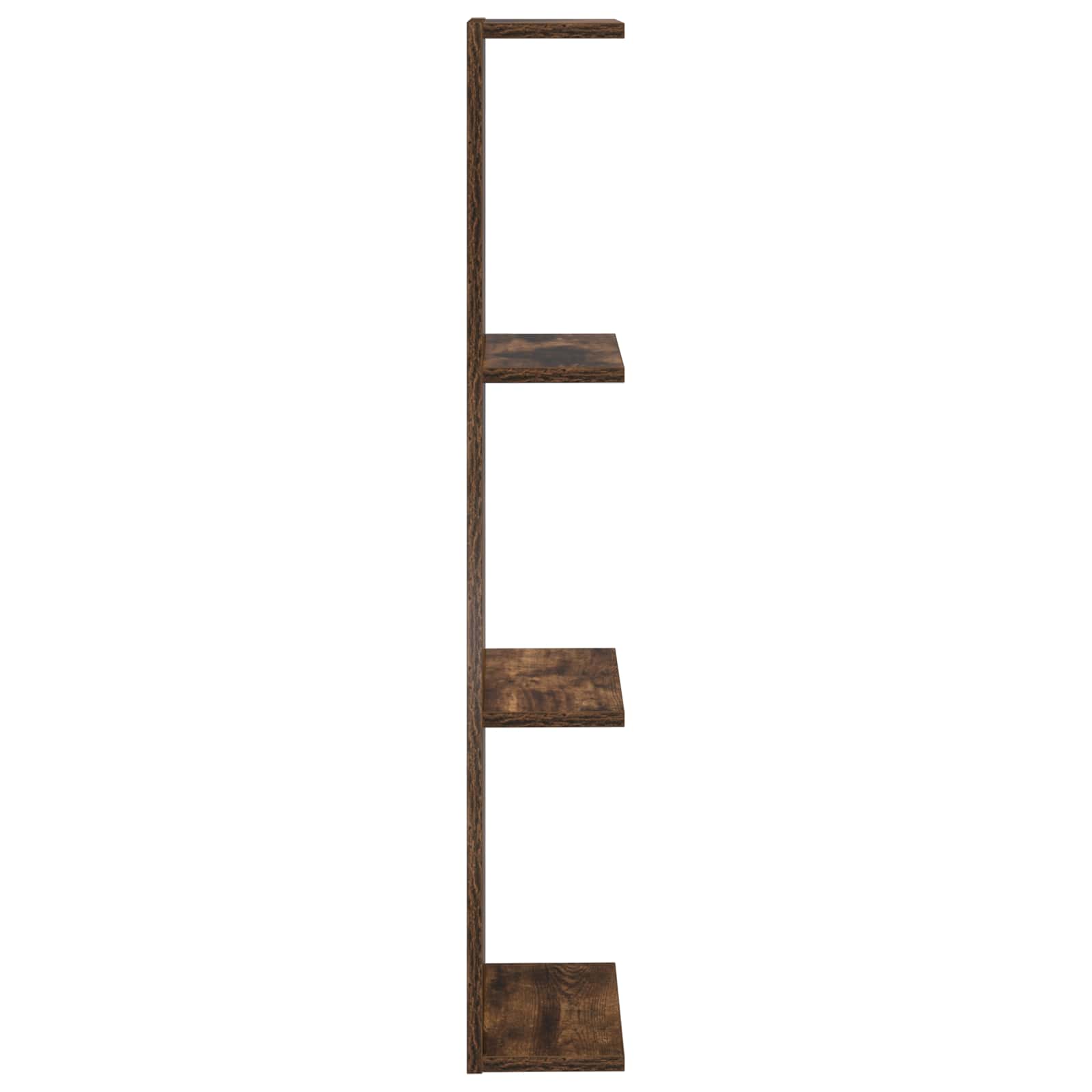 Wandregal 2 pcs Raucheiche 25 x 15 x 100 cm Holzwerkstoff