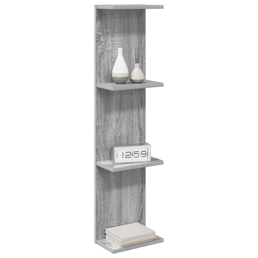 Wandregal Sonoma-Grau 25 x 15 x 100 cm Holzwerkstoff