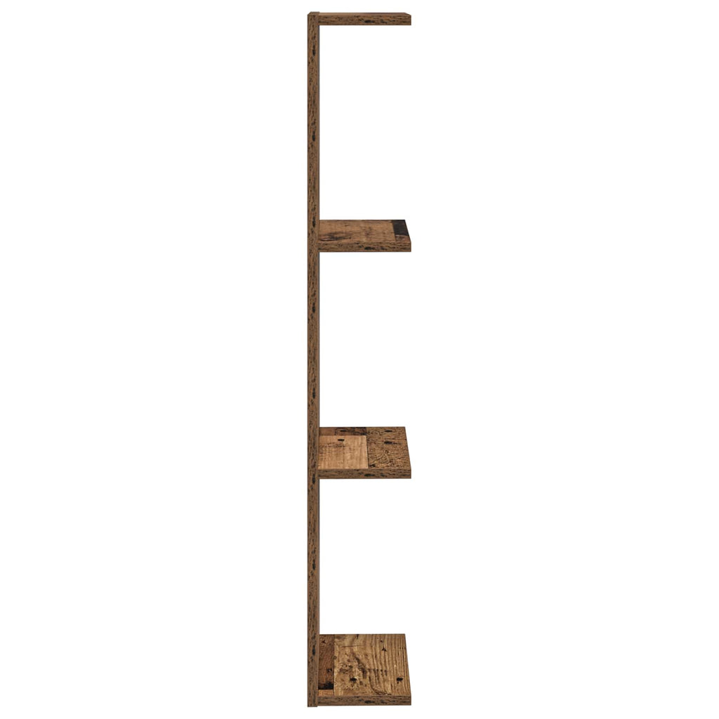 Wandregal 2 pcs Altholz 25 x 15 x 100 cm Holzwerkstoff