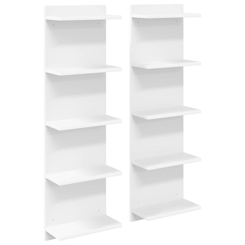 Wandregal 2 pcs Weiß 30 x 15 x 100 cm Holzwerkstoff