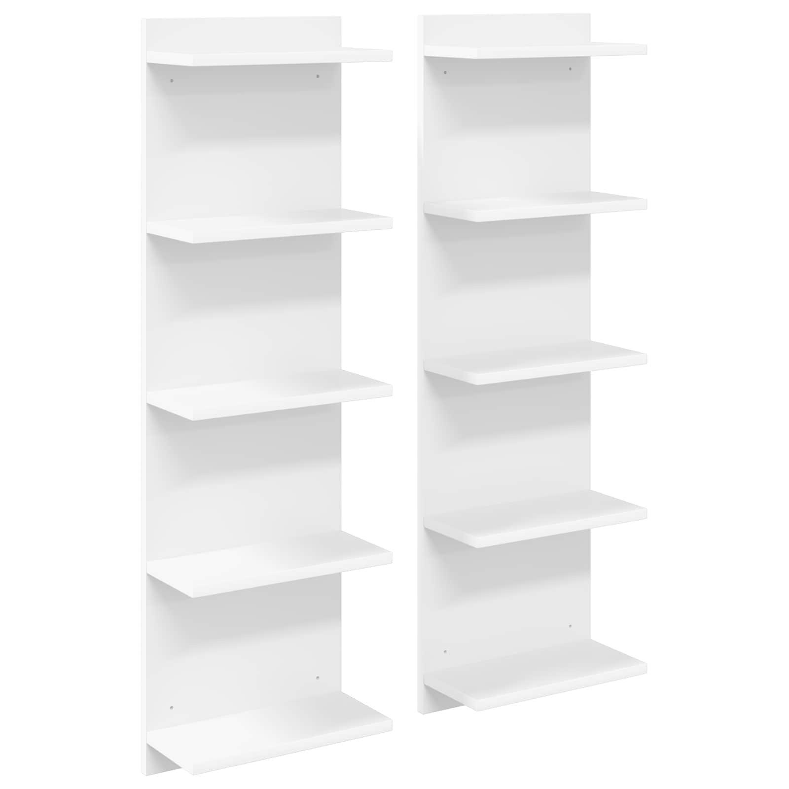 Wandregal 2 pcs Weiß 30 x 15 x 100 cm Holzwerkstoff