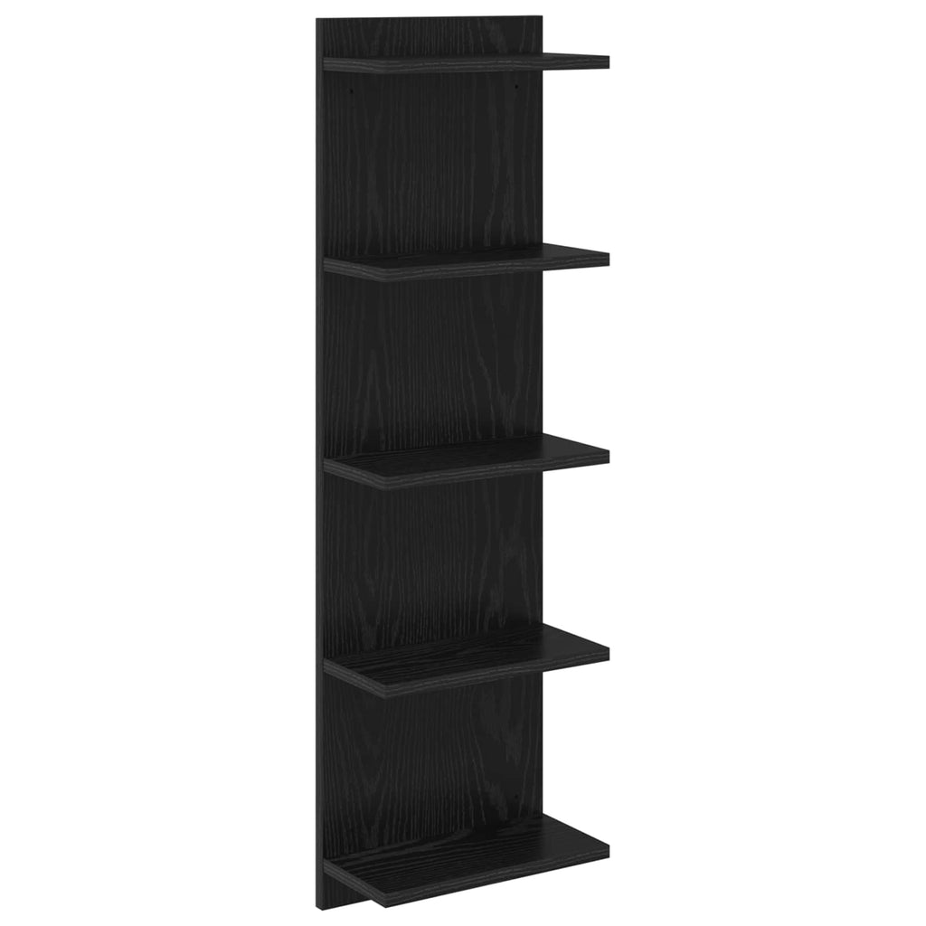 Wandregal Schwarze Eiche 30 x 15 x 100 cm Holzwerkstoff