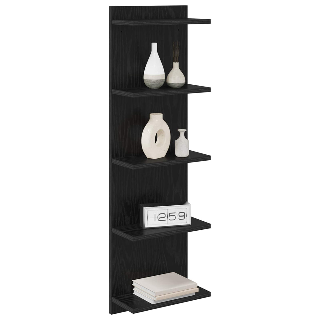 Wandregal Schwarze Eiche 30 x 15 x 100 cm Holzwerkstoff
