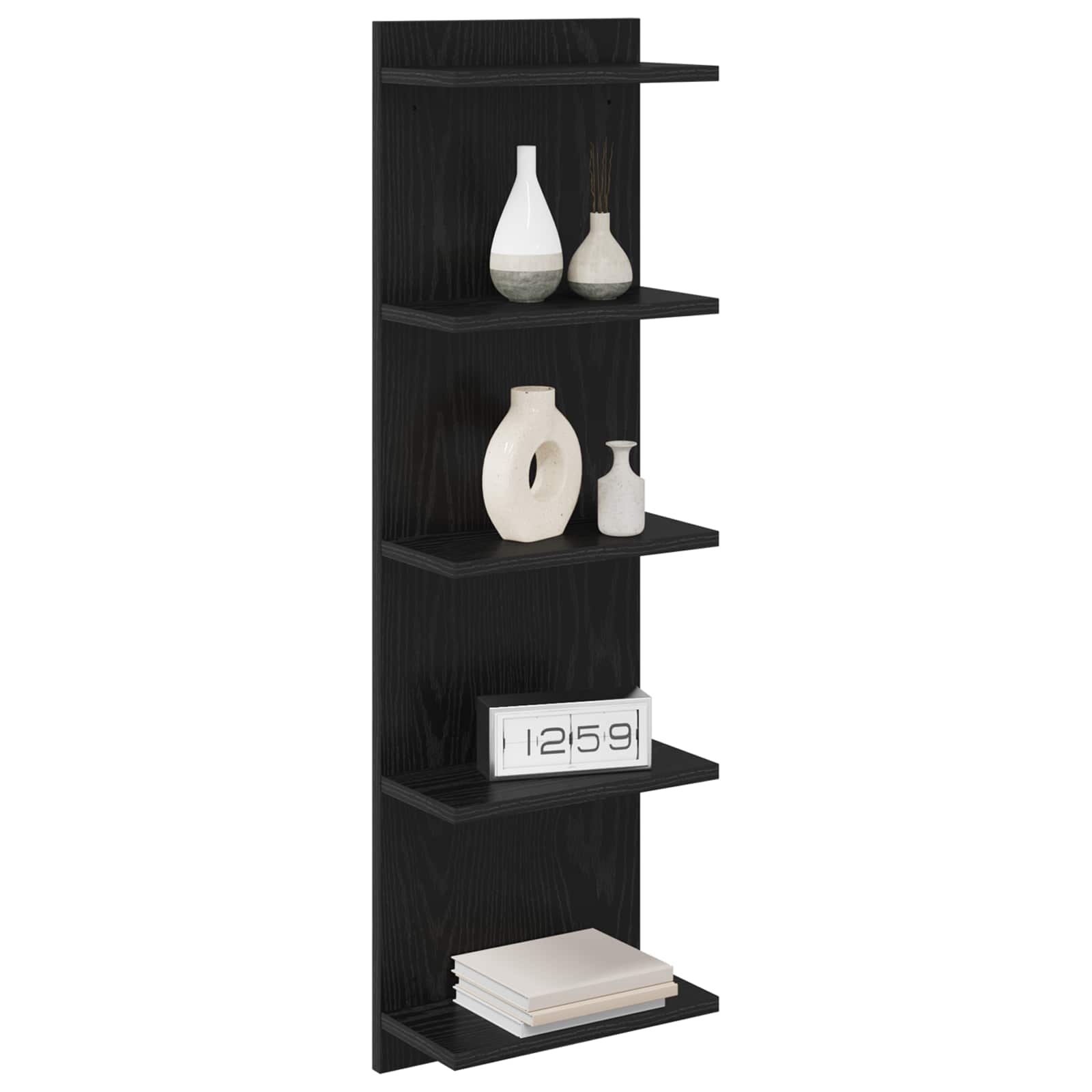 Wandregal Schwarze Eiche 30 x 15 x 100 cm Holzwerkstoff