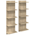 Wandregal 2 pcs Sonoma-Eiche 30 x 15 x 100 cm Holzwerkstoff