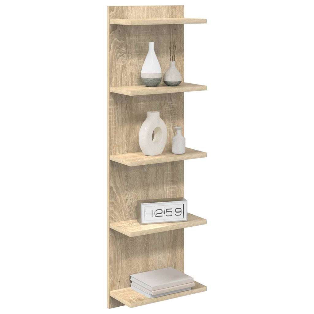 Wandregal 2 pcs Sonoma-Eiche 30 x 15 x 100 cm Holzwerkstoff