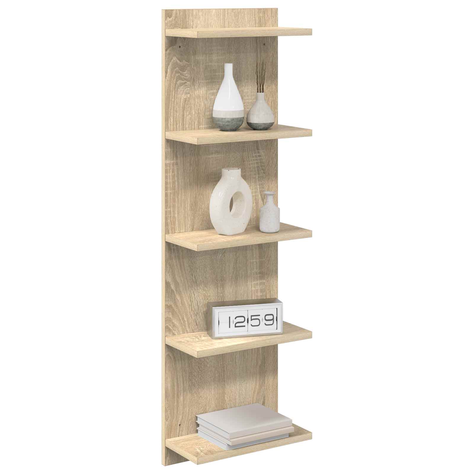 Wandregal 2 pcs Sonoma-Eiche 30 x 15 x 100 cm Holzwerkstoff