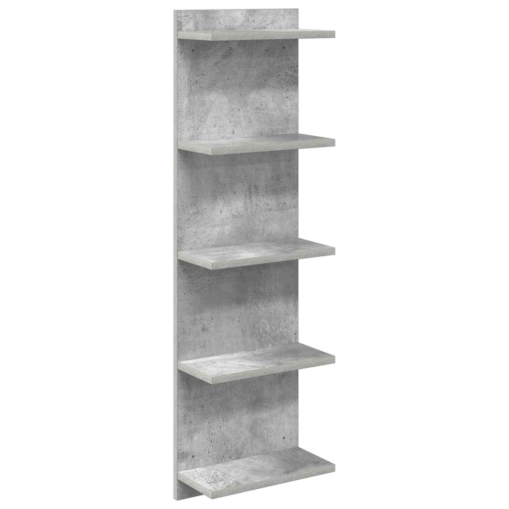 Wandregal Betongrau 30 x 15 x 100 cm Holzwerkstoff