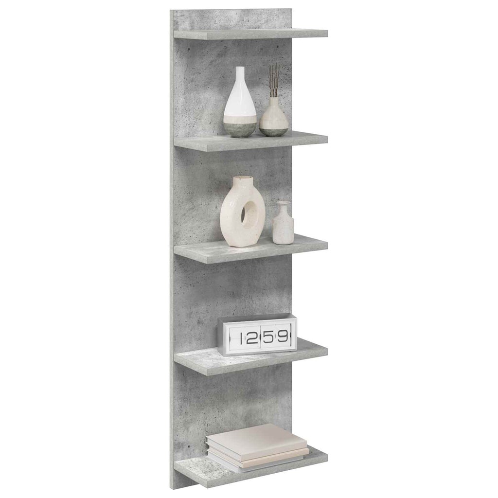 Wandregal Betongrau 30 x 15 x 100 cm Holzwerkstoff