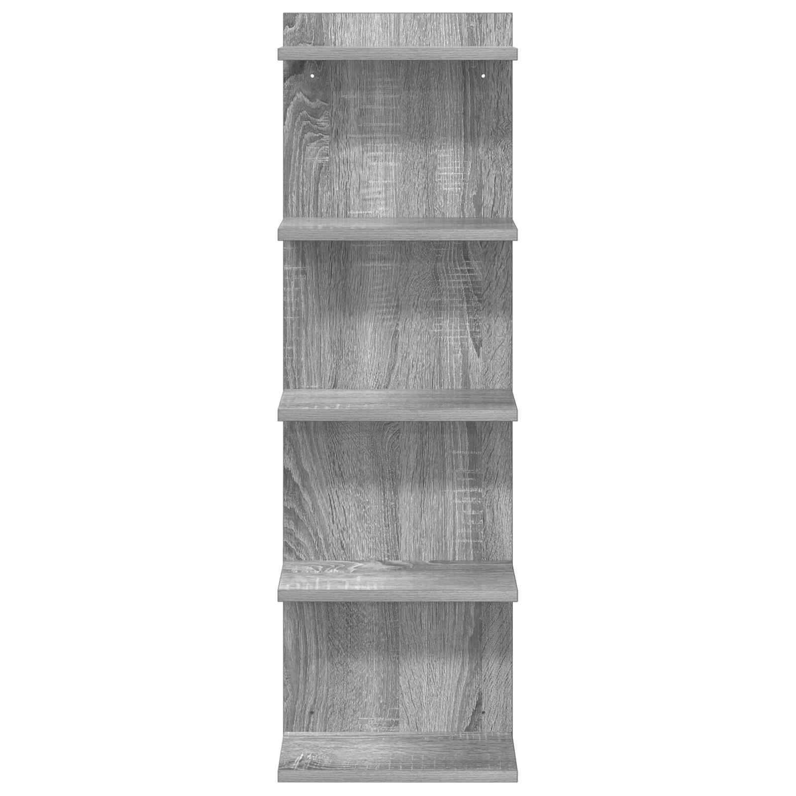 Wandregal 2 pcs Sonoma-Grau 30 x 15 x 100 cm Holzwerkstoff