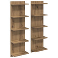 Wandregal 2 pcs Artisan-Eiche 30 x 15 x 100 cm Holzwerkstoff
