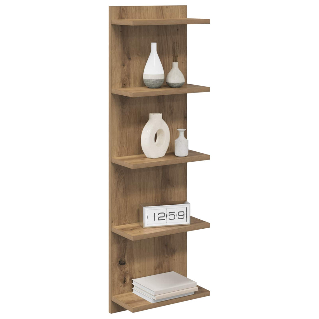 Wandregal 2 pcs Artisan-Eiche 30 x 15 x 100 cm Holzwerkstoff