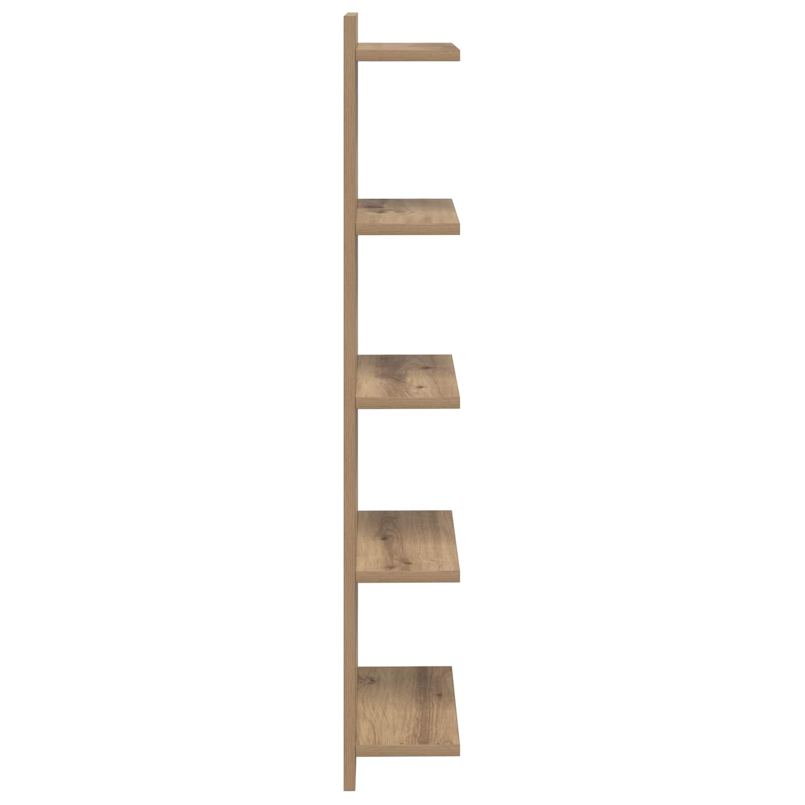 Wandregal 2 pcs Artisan-Eiche 30 x 15 x 100 cm Holzwerkstoff