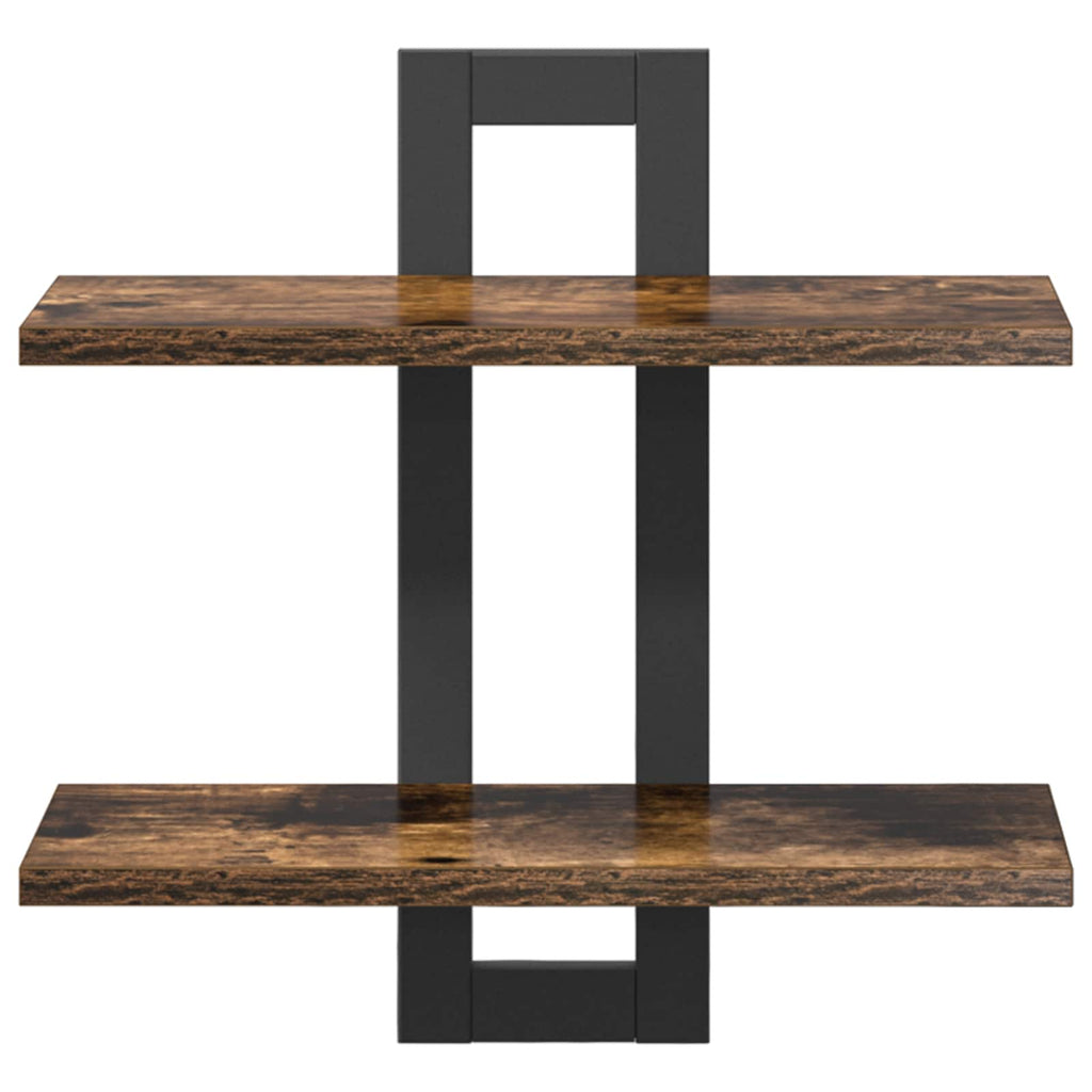 Schweberegale Raucheiche 40 x 15 x 40 cm Holzwerkstoff