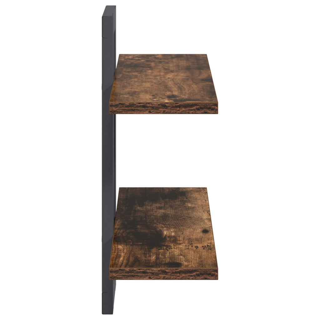 Schweberegale Raucheiche 40 x 15 x 40 cm Holzwerkstoff