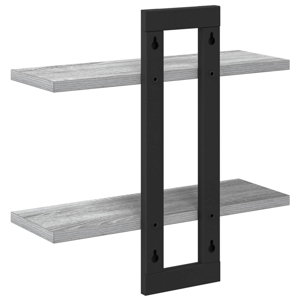 Schweberegale Sonoma-Grau 40 x 15 x 40 cm Holzwerkstoff